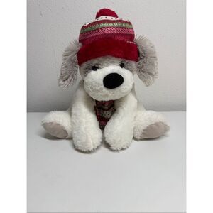 HugFun Puppy Plush 12” Hat Scarf Stuffed Animal 2018 Christmas Holiday Gift Toy